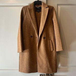 J.Crew Italian Boiled Wool Daphne Top Coat, size 00, Heather Acorn